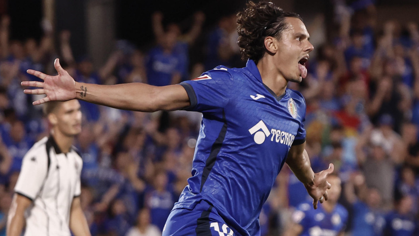 Ünal celebra el gol del Getafe al Partizan