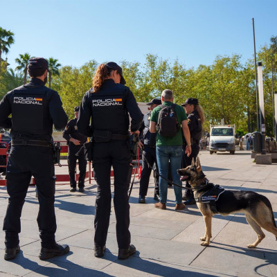 Imágenes de la muestra de las fuerzas policiales.