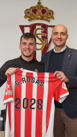 Guille Rosas renueva su contrato hasta 2028 con el Sporting.