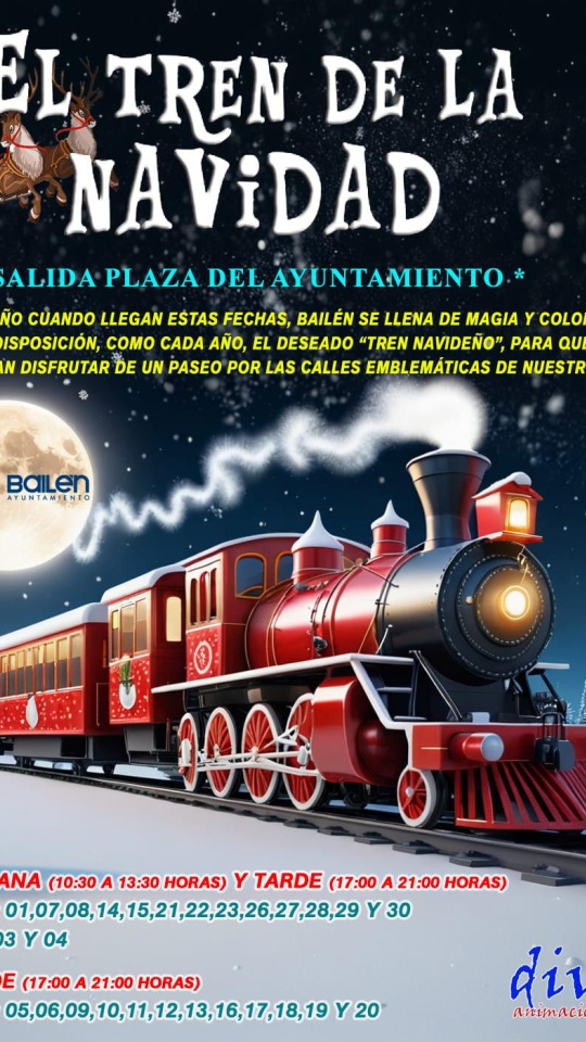 El ‘Tren de la Navidad’ es una de las iniciativas con mayor acogida entre los bailenenses