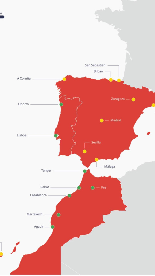Imagen con las que serían las 17 sedes del Mundial 2030 de fútbol.