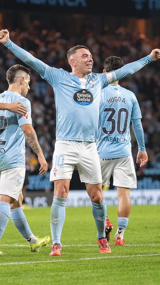 Iago Aspas celebra su diana ante el Mallorca