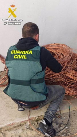 La Guardia Civil recupera 3.500 kilos de cable de cobre robados o de procedencia injustificada