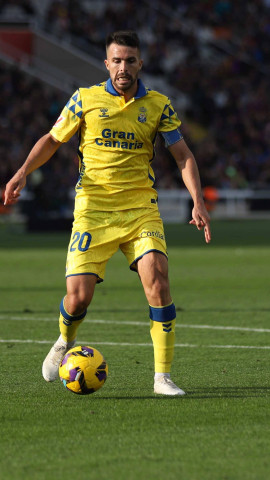 Kirian Rodríguez durante un partido de Las Palmas esta temporada.