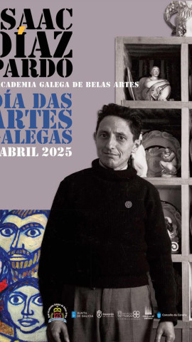 Cartel con motivo del homenaje de la RAGBA a Isaac Díaz Pardo