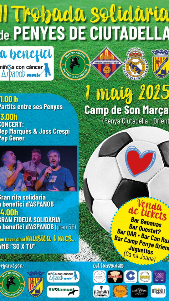 Marti Pons; Partits de Penyes a benefici d'Aspanob