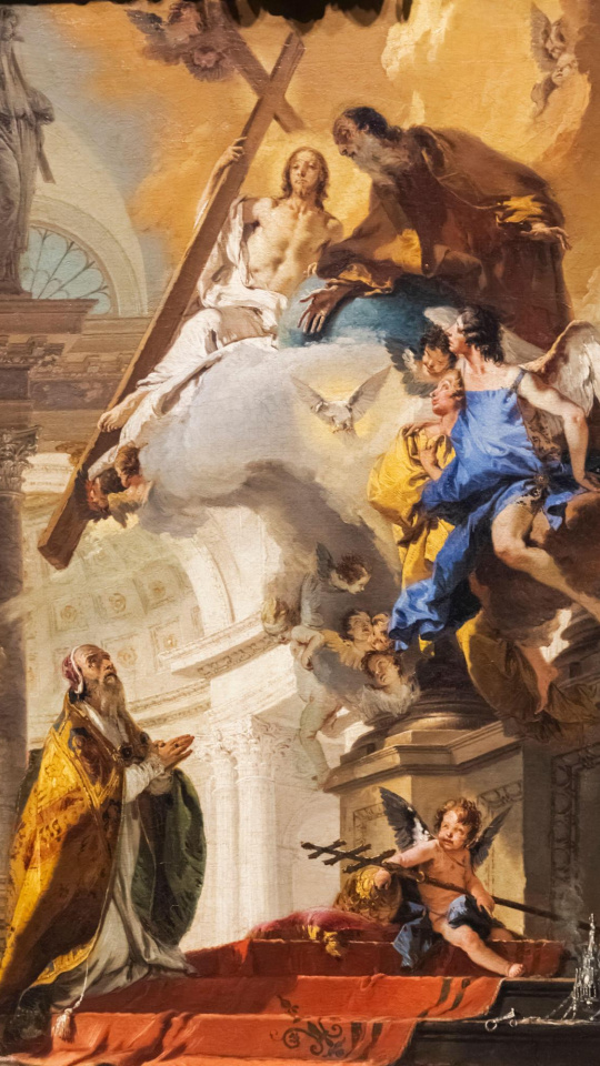 La pintura de La Visión de la Trinidad ante San Clemente, de Giovanni Domenico Tiepolo