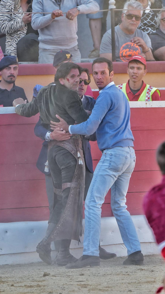 Diego Ventura, tras el percance sufrido en Montijo (Portugal)