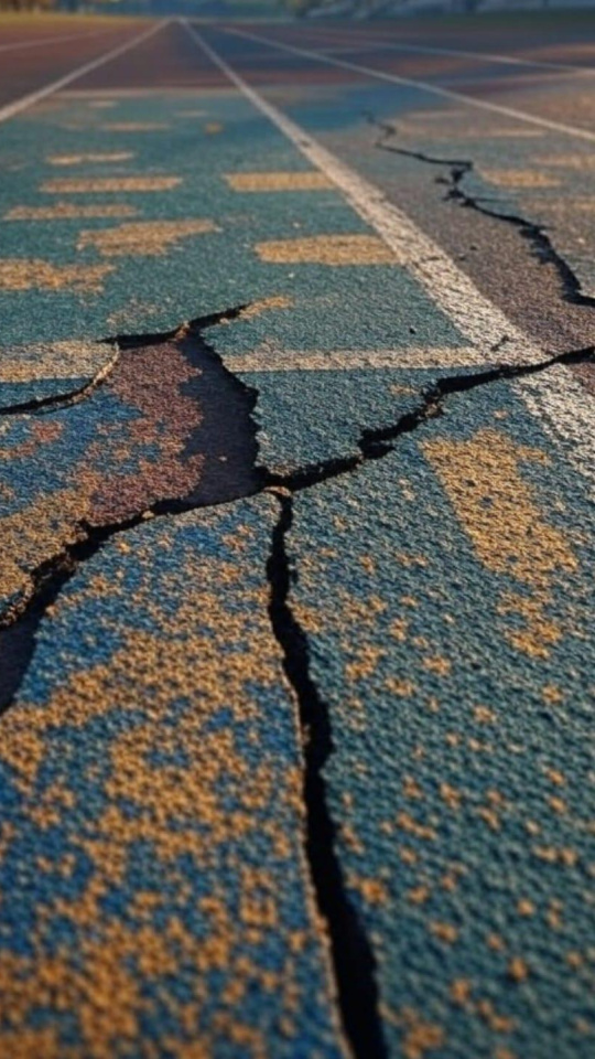 Pista de Atletismo en mal estado