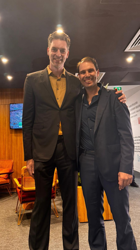 Pau Gasol, con Rafa Nadal