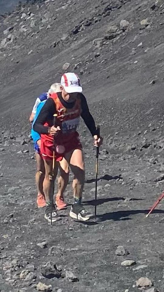 Domingo Pérez, en un momento de la prueba en el Etna