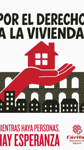 Protesta de Cáritas en Segovia por el precio de la vivienda