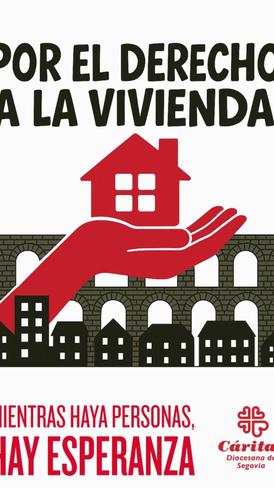 Protesta de Cáritas en Segovia por el precio de la vivienda