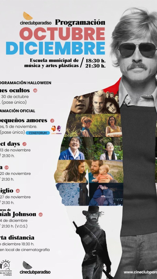 Cartel de la programación de Cineclub Paradiso para este último trimestre
