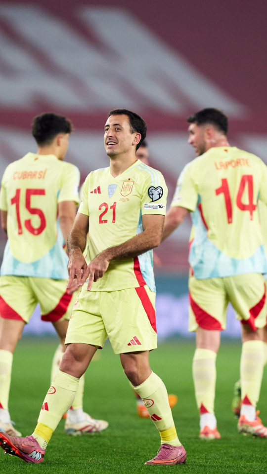Mikel Oyarzabal celebra su segundo gol contra Georgia con la selección española