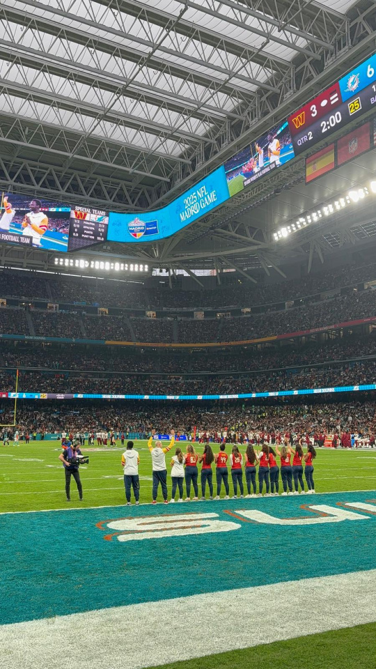 Daniel Castañón 'Daca', durante el homenaje de la NFL en el Bernabéu