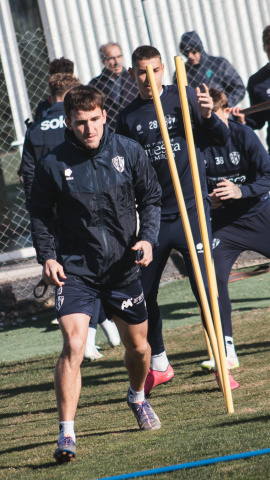 Imagen del entrenamiento del Huesca