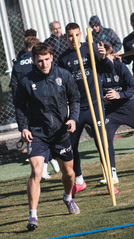 Imagen del entrenamiento del Huesca