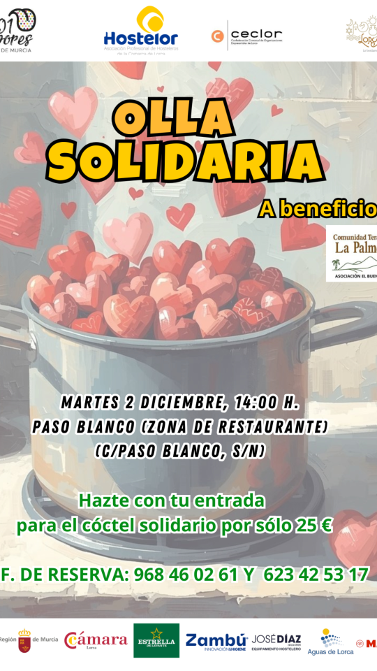 Cartel de la acción solidaria que organiza HOSTELOR
