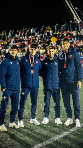 Los cuatro canteranos, en Cieza. Solo Dani Cervera se quedó sin debutar
