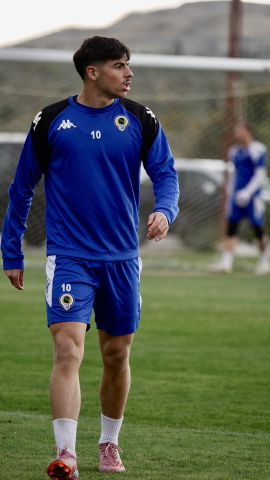 Nico Espinosa, en un entrenamiento en Fontcalent.