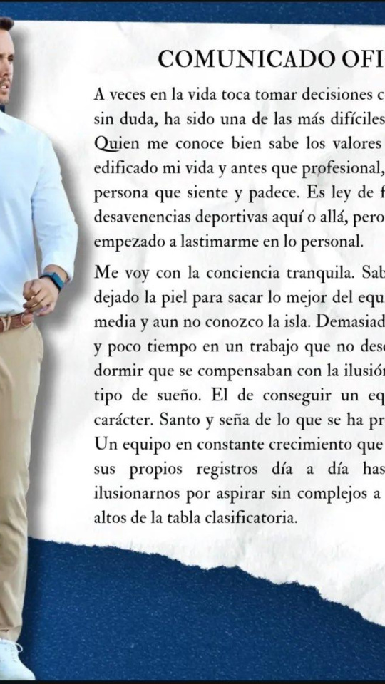 Comunicado de Eder Maestre.