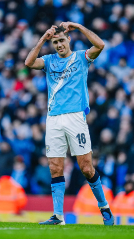 Rodri celebra un gol con el City