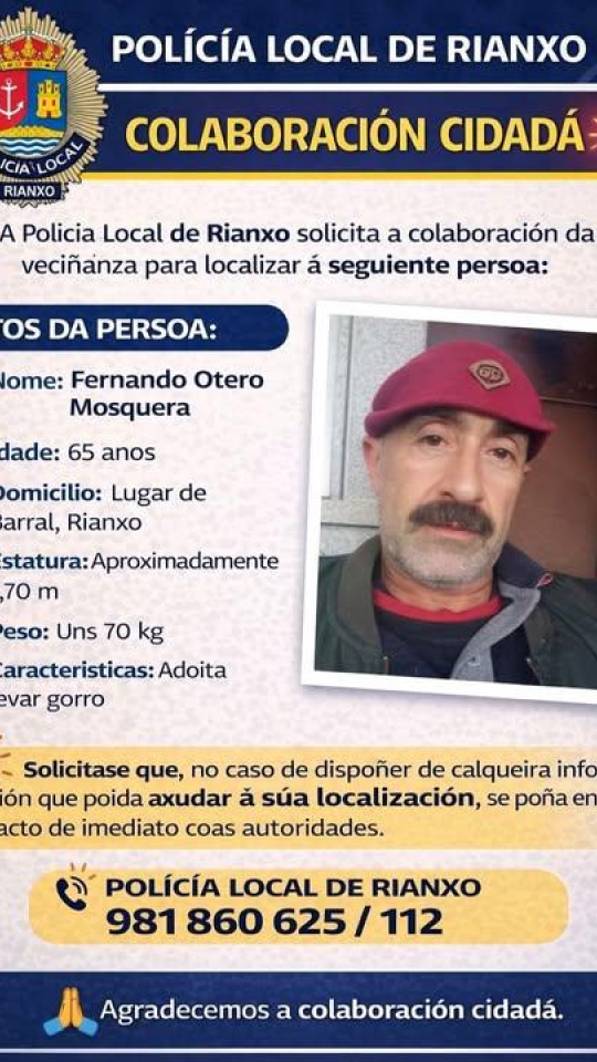 Imagen compartida por la Policía Local de Rianxo