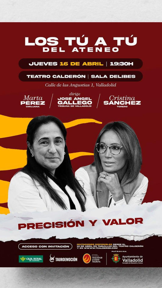 Marta Pérez y Cristina Sánchez, protagonistas en el Ateneo Cultural “Valladolid Ciudad Taurina”