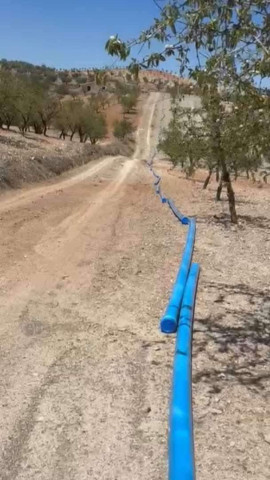 Recorrido de la tubería por una pedanía de Lorca en una imagen de IU