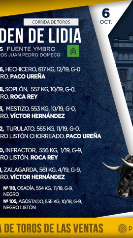 Sorteo de los toros de Fuente Ymbro en Las Ventas