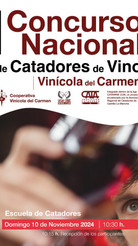 Cartel del I Concurso Nacional de Catadores de Vino "Vinícola del Carmen"