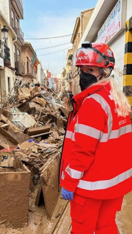 Cora Alonso en una de las zonas afectadas por la DANA