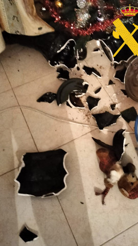 Objetos fracturados en el domicilio de las víctimas