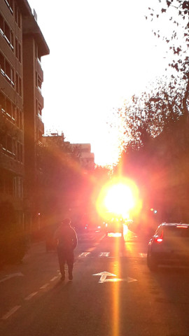 Puesta de sol vista desde la Plaza de Navarra