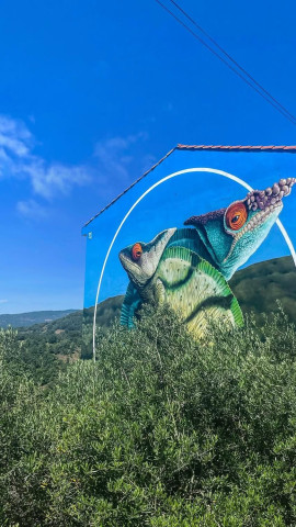 Mural del Camaleón en Arroyomolinos de la Vera