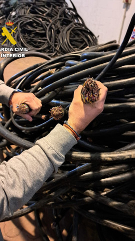Cable de cobre recuperado en la Operación Fillum