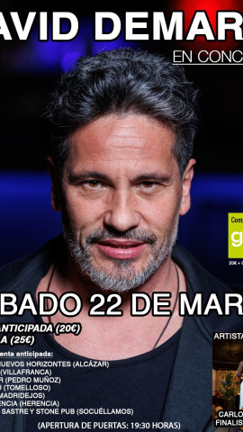 Cartel de David DeMaria en concierto en Alcázar de San Juan