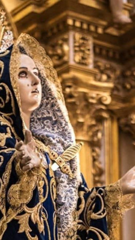 La Virgen de los Dolores, patrona de Águilas, en la iglesia de San José
