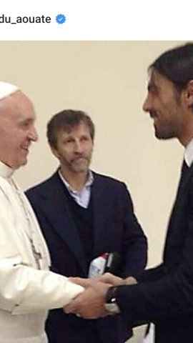 Aouate en su encuentro con el Papa Francisco