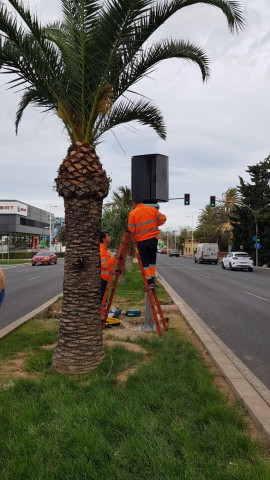 Instalación del nuevo radar en la Avda. de Denia en Alicante