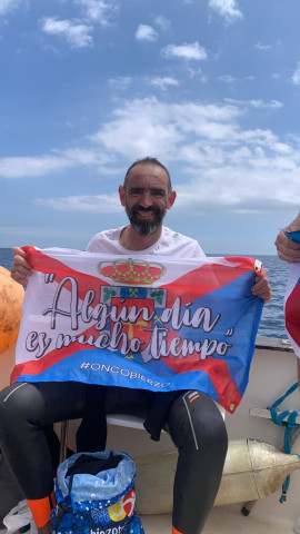 Basurko consigue el reto de cruzar Estrecho de Gibraltar para reclamar oncólogos en El Bierzo (León)