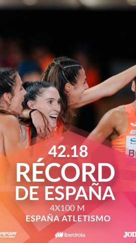 Esperanza Cladera y el equipo del 4x100