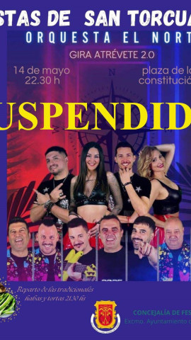 Cartel de la suspensión de la verbena de Guadix por la previsión de fuertes lluvias