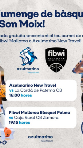 Cartel del domingo de baloncesto de Azul Marino y Fibwi Mallorca