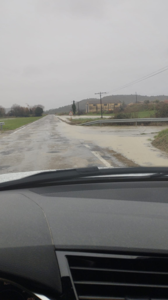 Carretera A-125 afectada por las lluvias