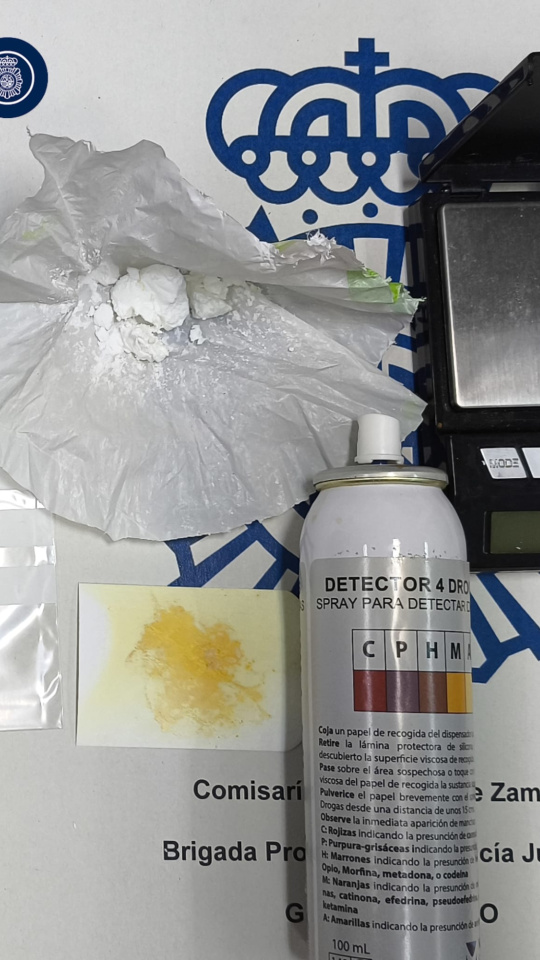 Elementos incautados por la Policía Nacional de Zamora