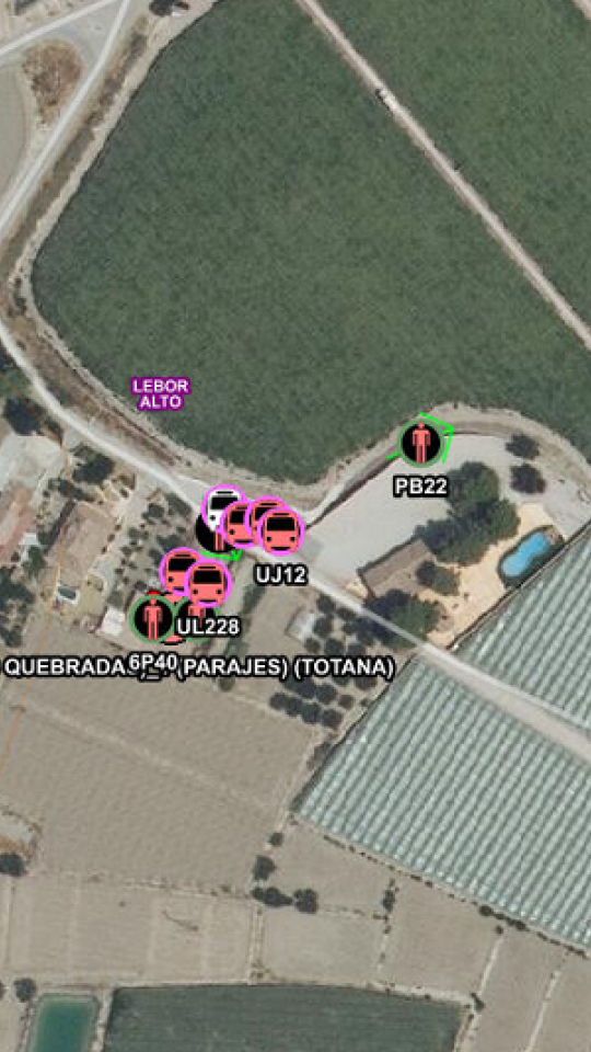 Zona del incendio en Totana