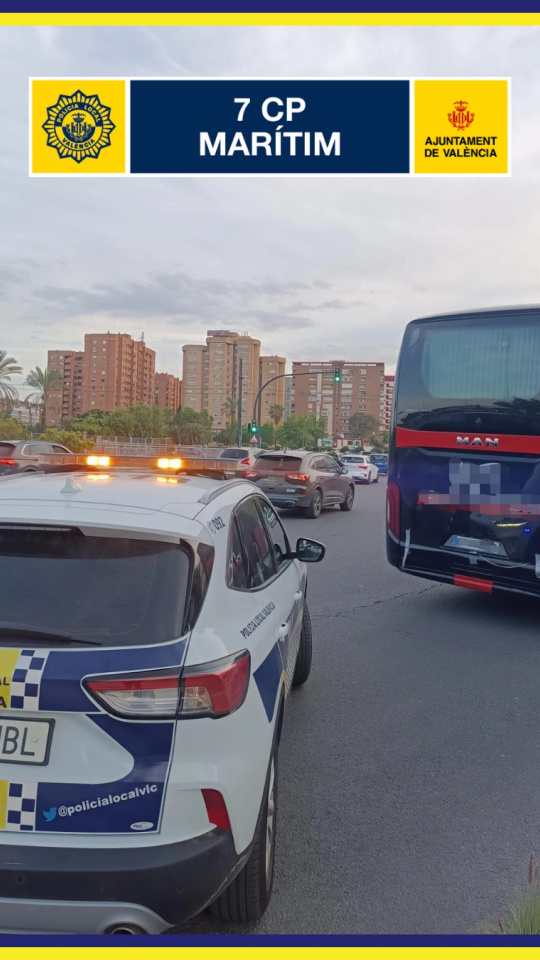 La Policía Local pilla un conductor de autobús en Valencia que da positivo en cocaína antes de recoger a un grupo de turistas chinos