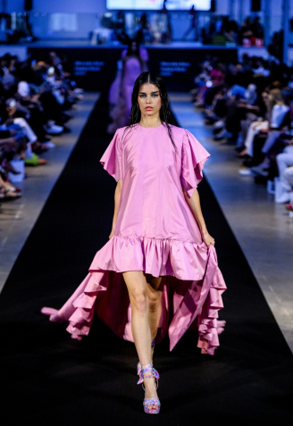 MADRID, SPAIN - September 11: A model walks the runway during the Mundos Paralelos to Wear Spring/Summer fashion show as part of the MBFWEEKMadrid on September 11, 2024 in Madrid, Spain. (Photo by Juan Naharro Giménez)